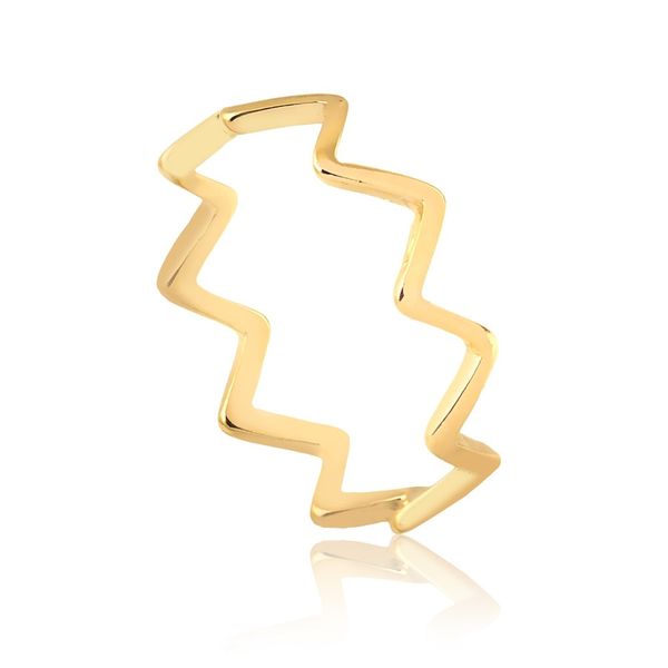 

Anel falange fininho zig zag folheado em ouro 18k