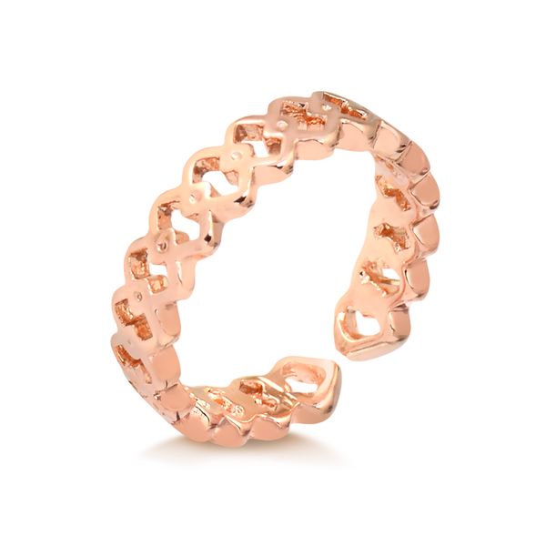 

Anel de falange losangos folheado em ouro rosé