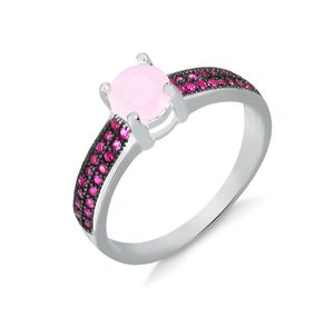Anel-com-fileiras-de-zirconia-pink-e-pedra-natural-rosa-leitoso-folheado-em-rodio-branco