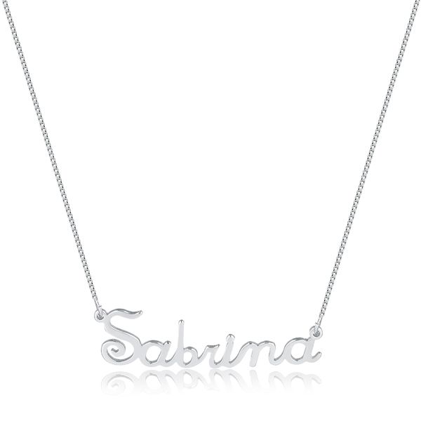 

Colar com nome personalizado folheado (Escolher o banho)