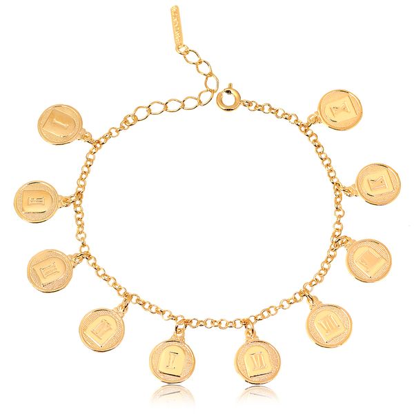 

Pulseira dez mandamentos folheada em ouro 18k
