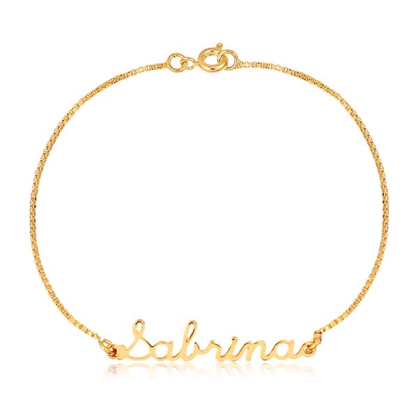 

Pulseira Personalizada com nome folheado (Escolher o Banho)
