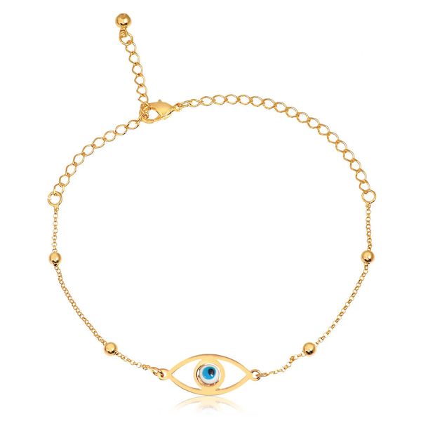 

Pulseira com olho grego vazado folheado em ouro 18k