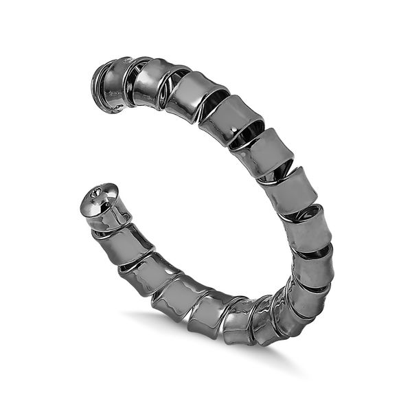 

Bracelete maxi regulável com design torcido folheado em ródio negro