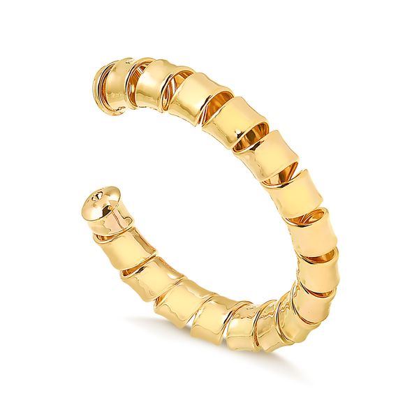 

Bracelete maxi regulável com design torcido folheado em ouro 18k