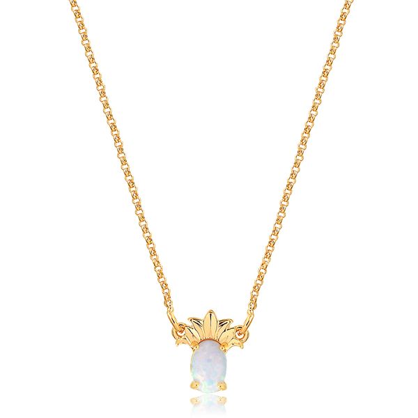 

Colar com pingente de pedra natural opala em formato de abacaxi folheado em ouro 18k