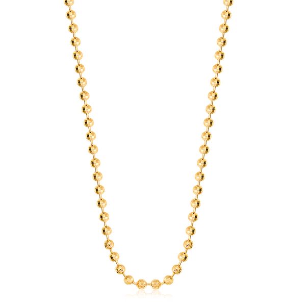 

Colar minimalista com bolinhas texturizadas folheado em ouro 18k