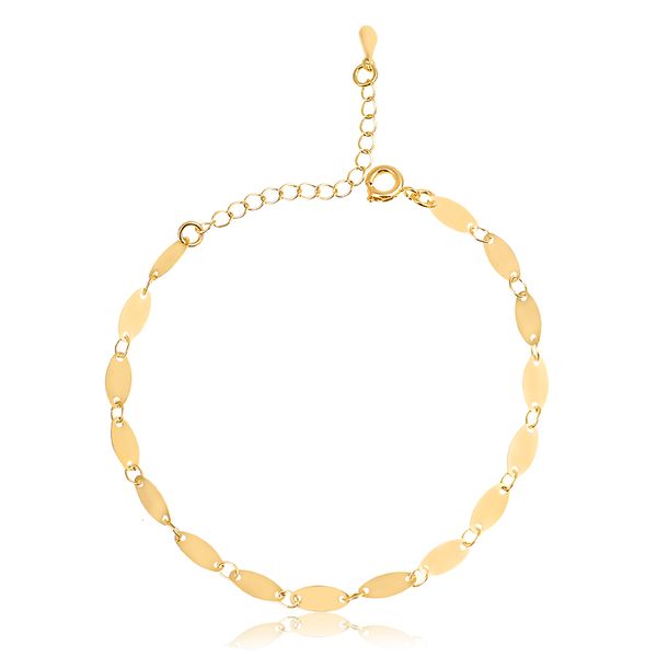 

Pulseira com elos navete folheada em ouro 18k