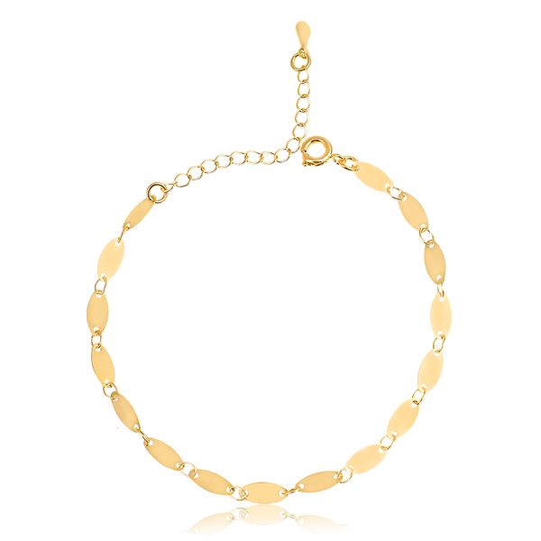 

Pulseira com elos navete folheada em ouro 18k