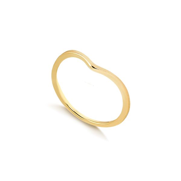 

Anel falange com design em “V” folheado em ouro 18k