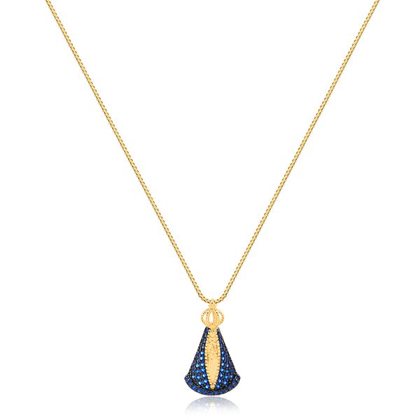

Colar com pingente de Nossa Senhora folheado em ouro 18k