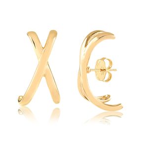 Brinco-Ear-Hook-com-Design-de-“X”-folheado-em-ouro-18k-04-Francisca-Joias